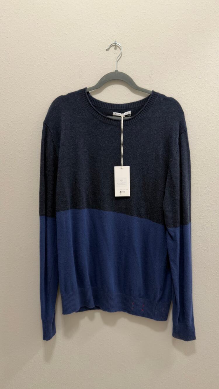Five Four Men's Colorblock Long Sleeve Crewneck Sweater Blue Large NWT